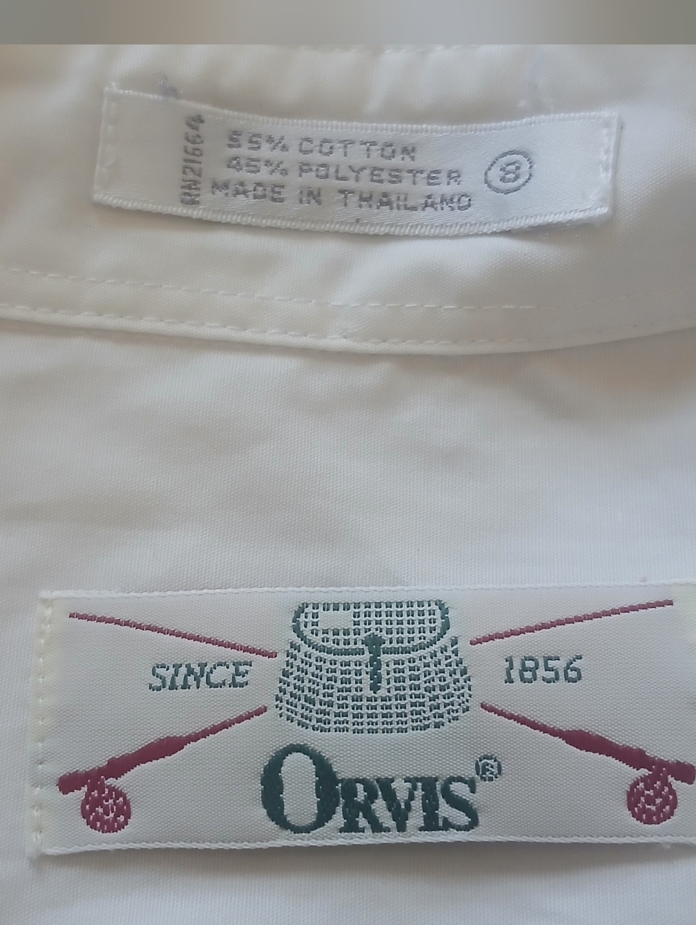 Vintage Orvis White Cotton Collared Shirt Bird Embroidery Cardinal Bluebird - Picture 5 of 11